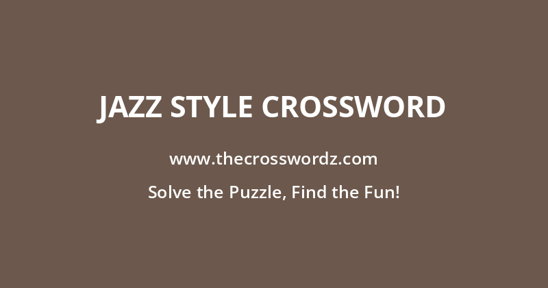 Jazz style crossword