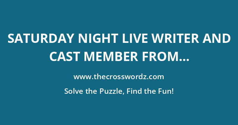 Saturday Night Live writer and cast member from 2014 to 2019 (2 wds.) crossword