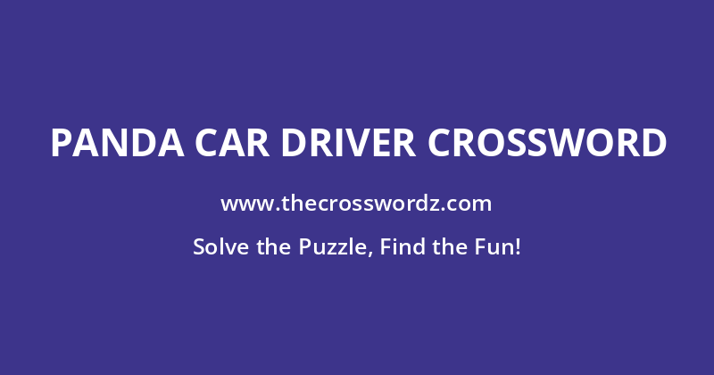 Panda car driver crossword