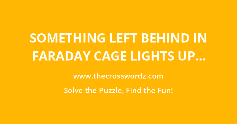 Something left behind in Faraday cage lights up crossword