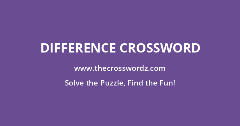 Difference crossword