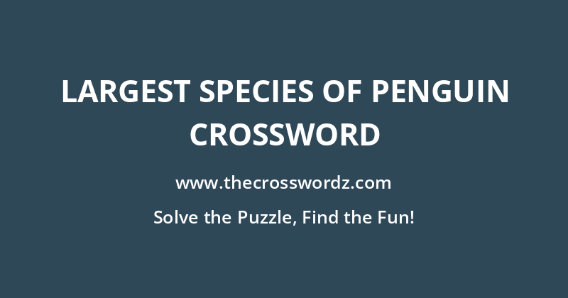 Largest species of penguin crossword