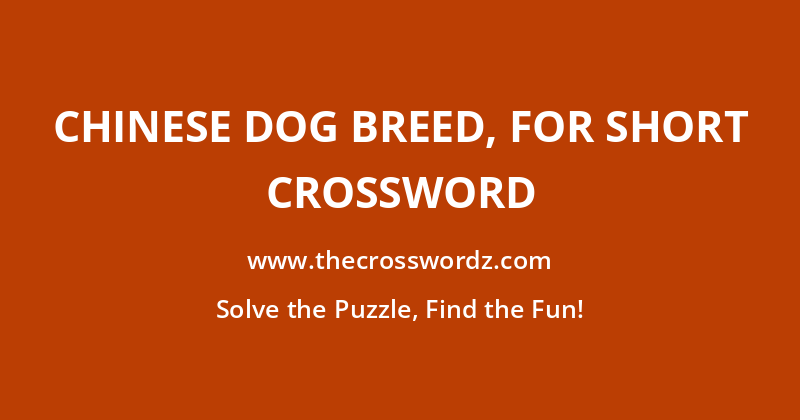Chinese dog breed, for short crossword