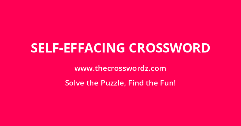 Self-effacing crossword