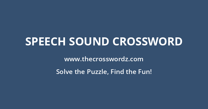 Speech sound crossword