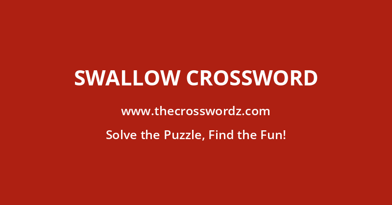 Swallow crossword