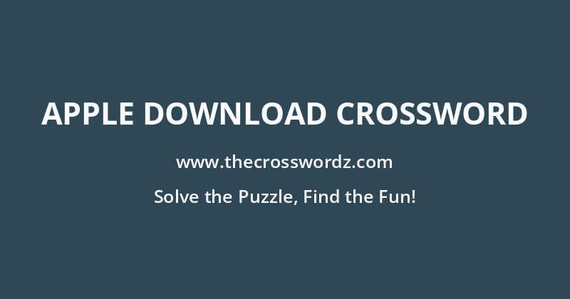 Apple download crossword