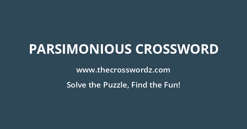 Parsimonious crossword
