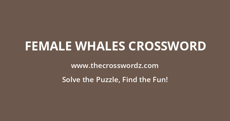 Female whales crossword