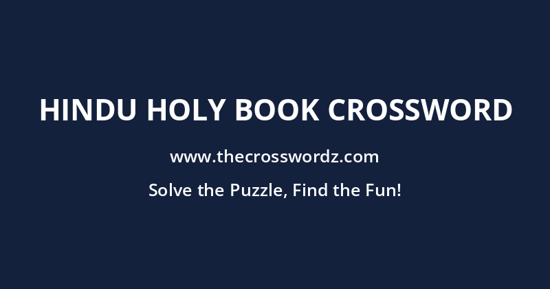 Hindu holy book crossword