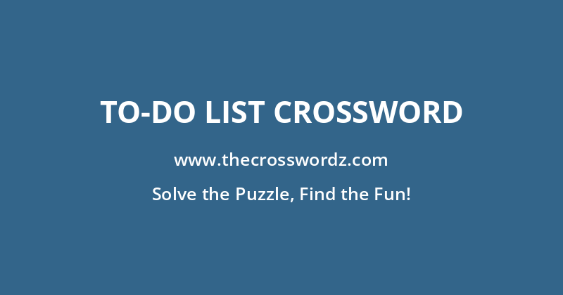 To-do list crossword