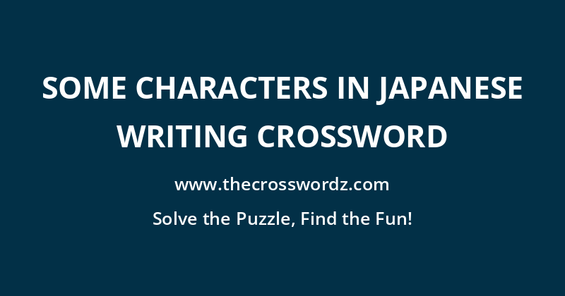 Some characters in Japanese writing crossword