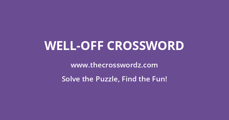 Well-off crossword