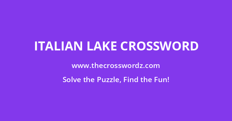 Italian lake crossword