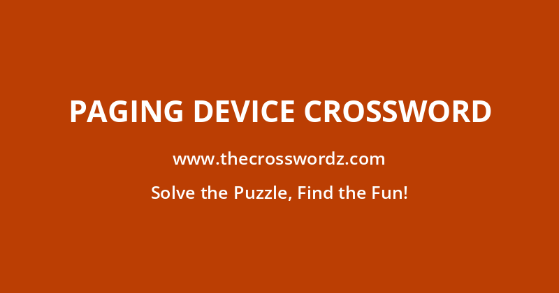 Paging device crossword