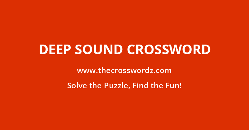 Deep sound crossword