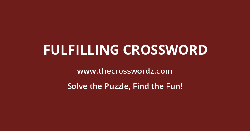 Fulfilling crossword