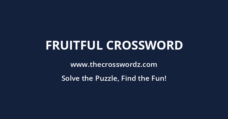 Fruitful crossword