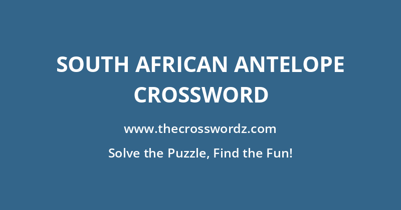 South African antelope crossword