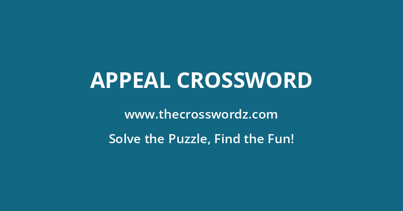 Appeal crossword